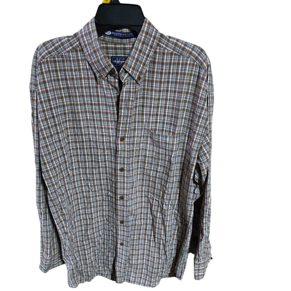 955 Originals Weathered Cotton Button Down Shirt Mens Size Large